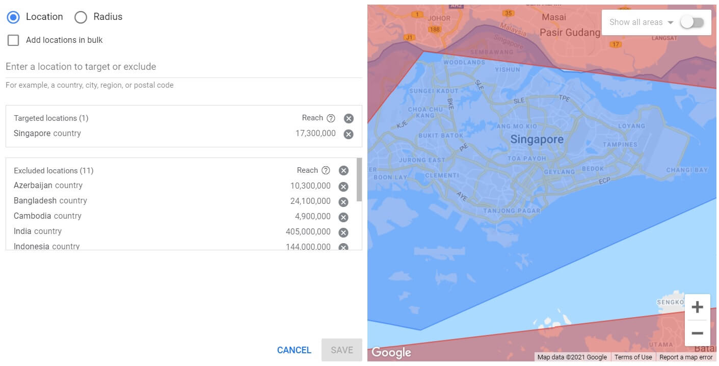 Google Ads Location Targeting